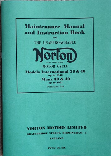 Norton manx maintenance manual - norton,