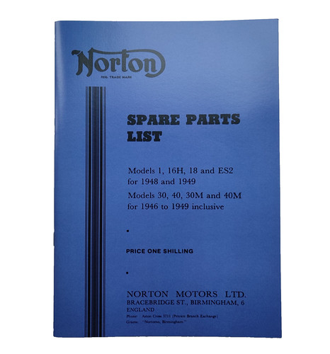 Norton parts book 16h - parts,